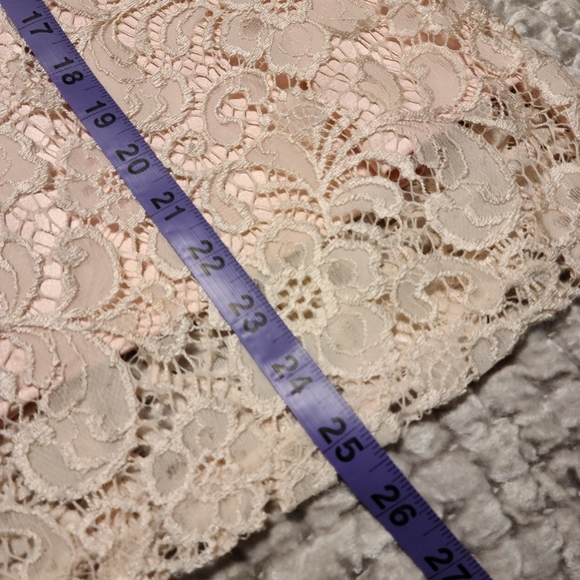 Peach lace over satin dress - Picture 9 of 9